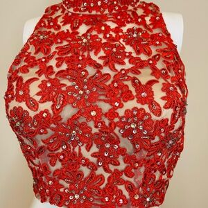 Promod Red Halter Gown for Prom